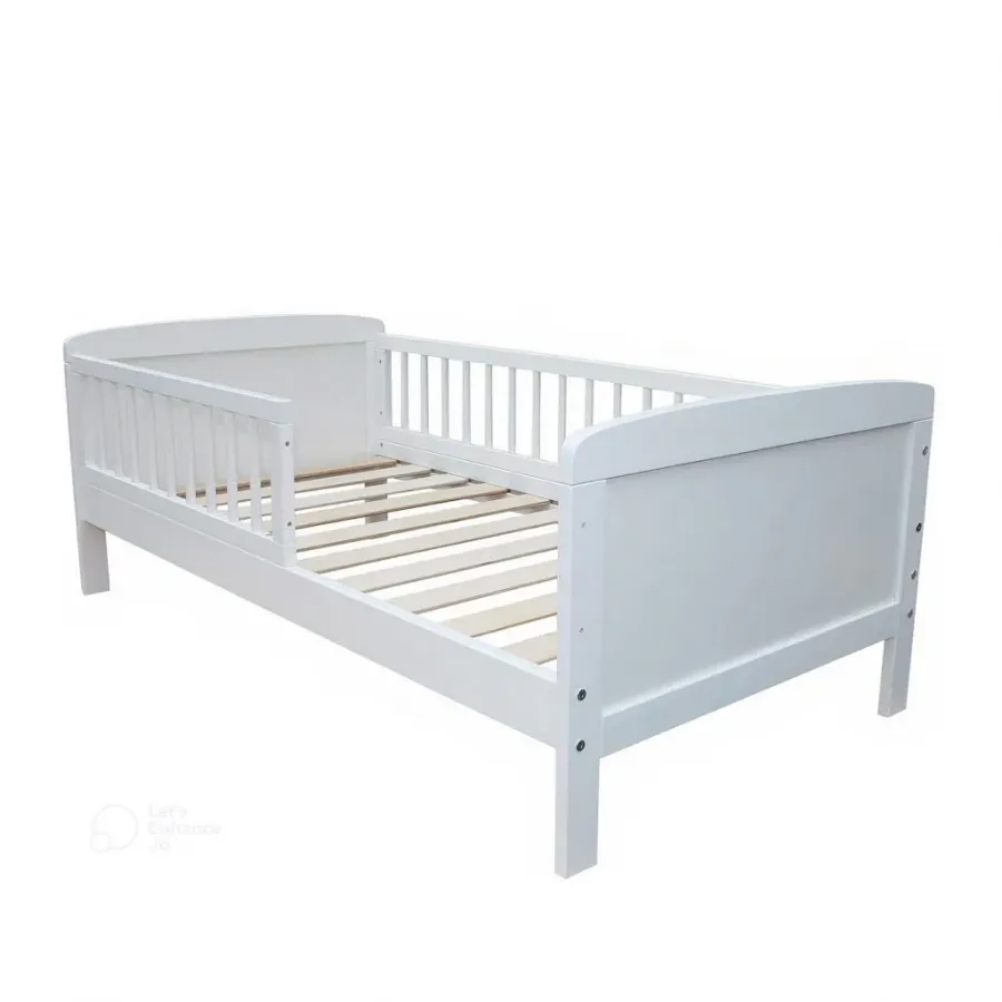 Priedes koka gultiņa - balta 140 x 70 cm