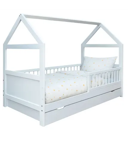 Bērnu gulta - mājiņa ar ATVIKTNI 160 x 70 cm