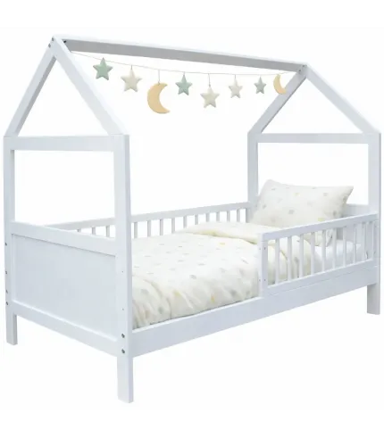Bērnu gulta - mājiņa ar barjeru 160 x 70 cm