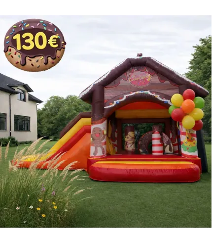 Jauna piepūšamā atrakcija Cepumu namiņš