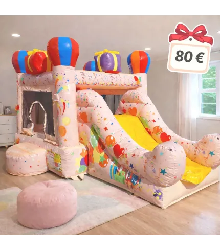 Mazā piepūšanā atrakcija "Dzimšanas diena" telpām un pagalmam.