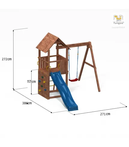 Daudzfunkcionāls rotaļu laukums -  pelēk/balts
