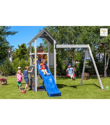 Daudzfunkcionāls rotaļu laukums -  pelēk/balts