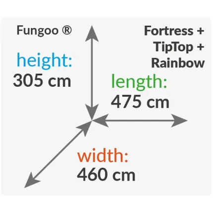 Premium liela izmēra rotaļu laukums FORTRESS TIPTOP Rainbow