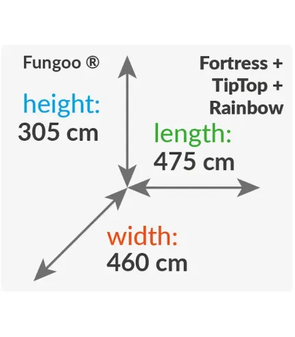 Premium liela izmēra rotaļu laukums FORTRESS TIPTOP Rainbow