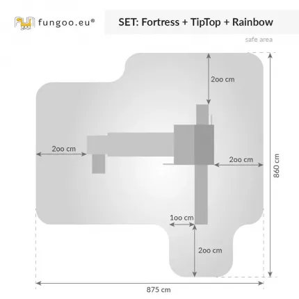 Premium liela izmēra rotaļu laukums FORTRESS TIPTOP Rainbow