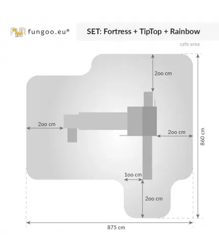 Premium liela izmēra rotaļu laukums FORTRESS TIPTOP Rainbow