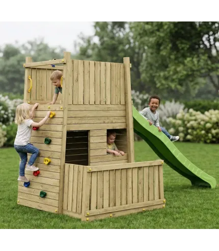 RESORT daudzfunkcionāls rotaļu laukums, kas paredzēts aktīvai un drošai bērnu atpūtai.