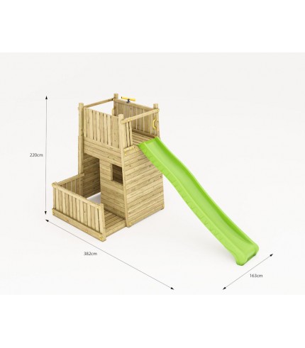 RESORT daudzfunkcionāls rotaļu laukums, kas paredzēts aktīvai un drošai bērnu atpūtai.
