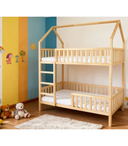 Divstāvu bērnu gulta - mājiņa 180 x 90 cm