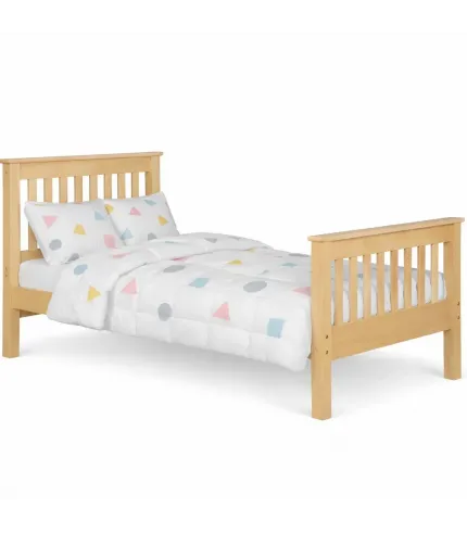 Masīvkoka balta koka gultiņa Lux 180 x 90 cm