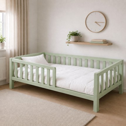 160 x 80 cm EVE LUX  piparmētru zaļā masīvkoka bērnu gulta 
