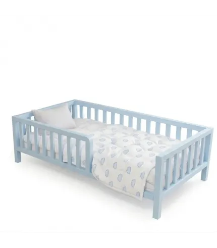 160 x 80 cm ELVA LUX  Pasteļtoņu masīvkoka bērnu gulta 