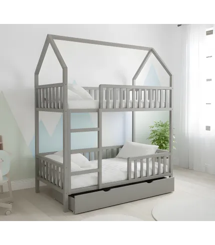 Divstāvu bērnu gulta 180 x 90 cm ar ATVILKTNI