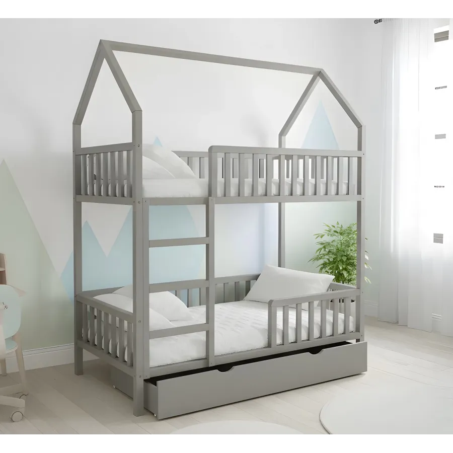 Divstāvu bērnu gulta 180 x 90 cm ar ATVILKTNI