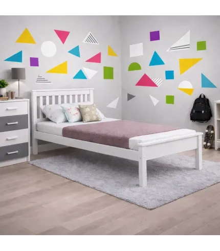 Balta jauniešu gulta  180 x 90 cm