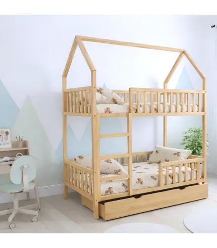 Divstāvu bērnu gulta 180 x 90 cm ar ATVILKTNI