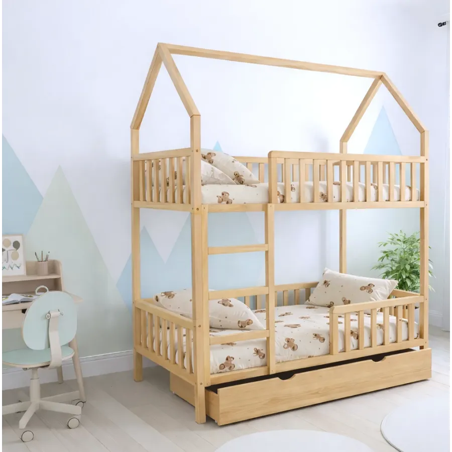 Divstāvu bērnu gulta 180 x 90 cm ar ATVILKTNI