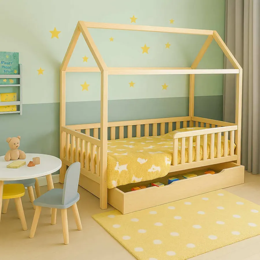 Latvijā ražota bērnu masīvkoka gulta 160 x 80 cm