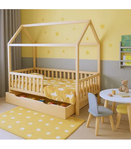 Latvijā ražota bērnu masīvkoka gulta 180 x 90 cm