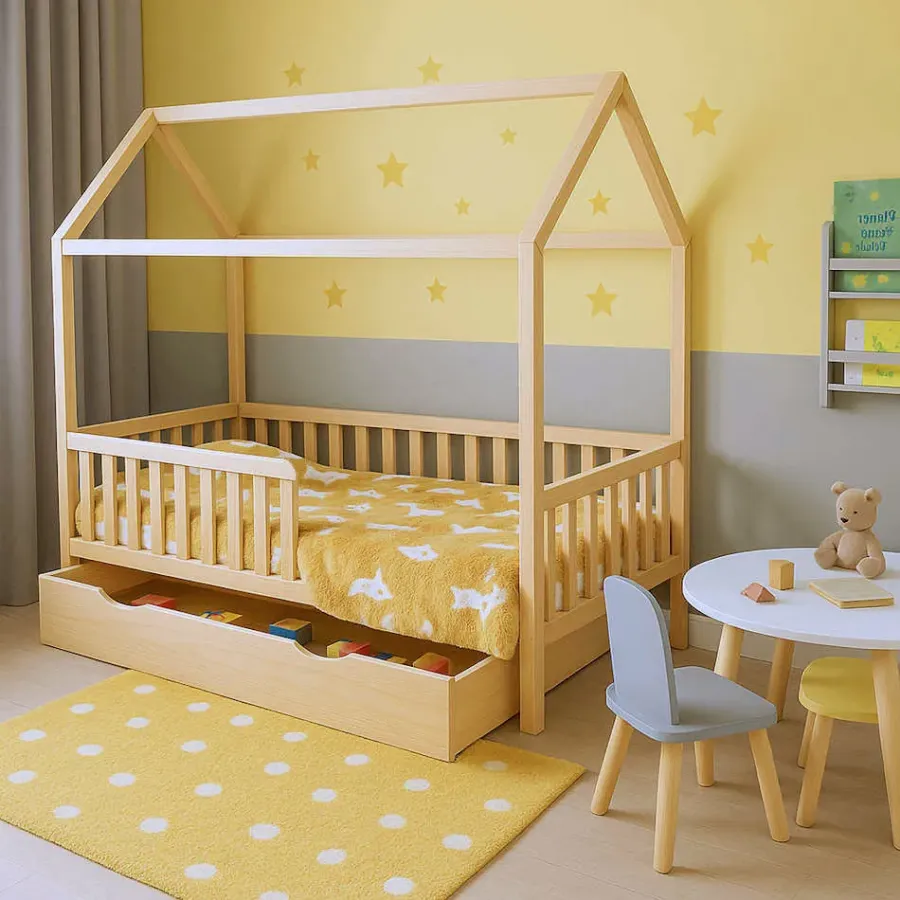 Latvijā ražota bērnu masīvkoka gulta 180 x 90 cm