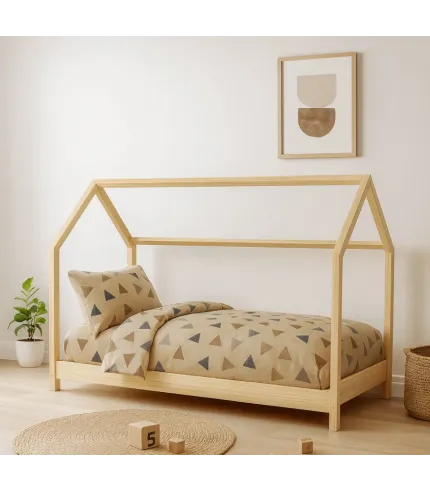 160x80cm - Skandināvu dizaina bērnu gulta - mājiņa