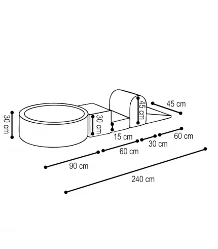 Bumbu baseins (bēšs) + mīkstie kluči + 200 bumbiņas 