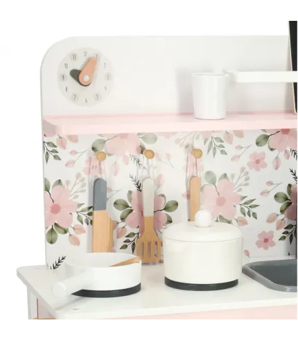 Rozā rotaļu virtuve ar piederumiem  LULILO floro