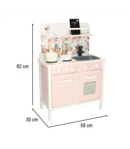 Rozā rotaļu virtuve ar piederumiem  LULILO floro