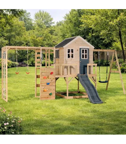 Multifunkcionāls rotaļu laukums (pelēks, sarkans vai zaļš)